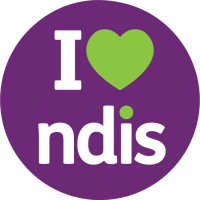 I heart NDIS Registered provider logo - Long